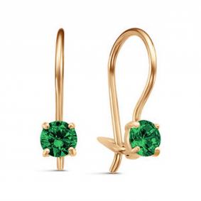 Золотые серьги КЮЗ Del'ta D1201118 с фианитом D1201118 фото