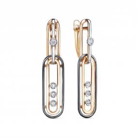 Золотые серьги КЮЗ Del'ta D1201253 с фианитом D1201253 фото