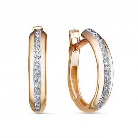 Золотые серьги КЮЗ Del'ta D1201261 с фианитом D1201261 фото