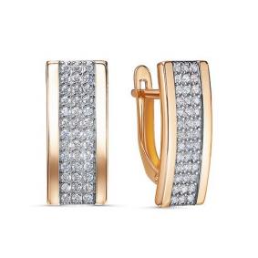 Золотые серьги КЮЗ Del'ta D1201312 с фианитом D1201312 фото