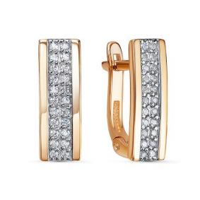 Золотые серьги КЮЗ Del'ta D1201323 с фианитом D1201323 фото