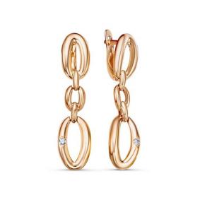 Золотые серьги КЮЗ Del'ta D1201389 с фианитом D1201389 фото