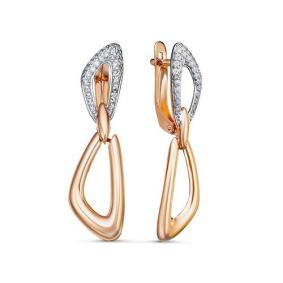 Золотые серьги КЮЗ Del'ta D1201409 с фианитом D1201409 фото