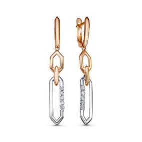 Золотые серьги КЮЗ Del'ta D1201425 с фианитом D1201425 фото