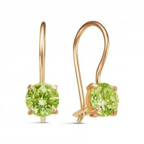 Золотые серьги КЮЗ Del'ta D1201433 с фианитом D1201433 фото