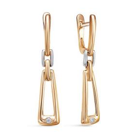 Золотые серьги КЮЗ Del'ta D1201571 с фианитом D1201571 фото