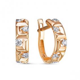 Золотые серьги КЮЗ Del'ta D1201574 с фианитом D1201574 фото