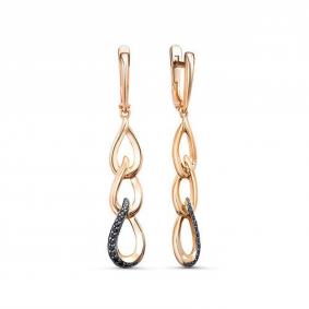 Золотые серьги КЮЗ Del'ta D1201625 с фианитом D1201625 фото