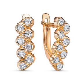 Золотые серьги КЮЗ Del'ta D1201671 с фианитом D1201671 фото