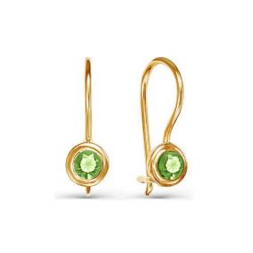 Золотые серьги КЮЗ Del'ta D1201712 с фианитом D1201712 фото