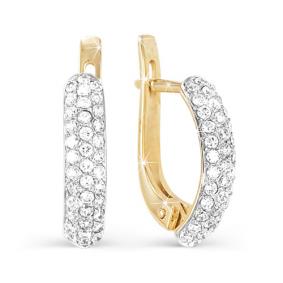 Золотые серьги КЮЗ Del'ta D120172 с фианитом D120172 фото