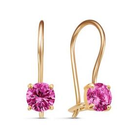 Золотые серьги КЮЗ Del'ta D1201737 с рубиновым корундом D1201737 фото