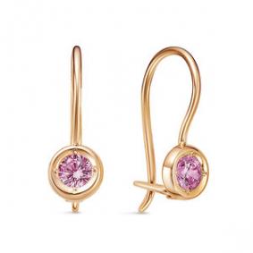 Золотые серьги КЮЗ Del'ta D1201979 с фианитом D1201979 фото