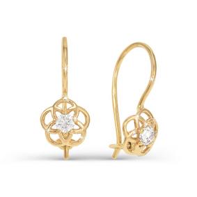 Золотые серьги КЮЗ Del'ta D120201 с фианитом D120201 фото