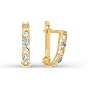 Золотые серьги КЮЗ Del'ta D120209-ф с фианитом D120209-ф фото