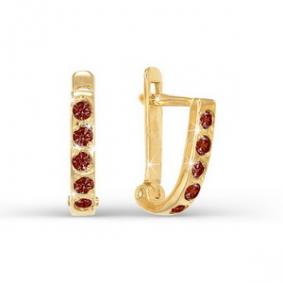 Золотые серьги КЮЗ Del'ta D120213 с фианитом D120213 фото