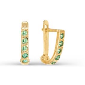 Золотые серьги КЮЗ Del'ta D120215 с фианитом D120215 фото