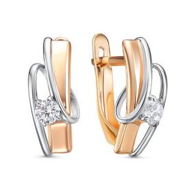 Золотые серьги КЮЗ Del'ta D1202171 с фианитом D1202171 фото