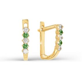 Золотые серьги КЮЗ Del'ta D120223 с фианитом D120223 фото