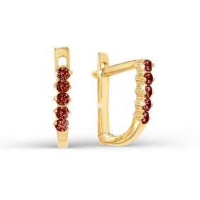 Золотые серьги КЮЗ Del'ta D120224 с фианитом D120224 фото