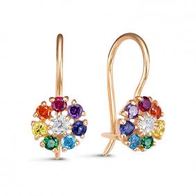 Золотые серьги КЮЗ Del'ta D1202244 с фианитом D1202244 фото