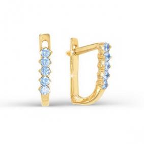 Золотые серьги КЮЗ Del'ta D120225 с фианитом D120225 фото