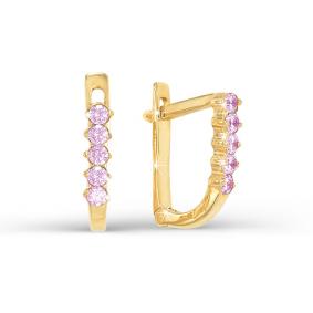 Золотые серьги КЮЗ Del'ta D120226 с фианитом D120226 фото