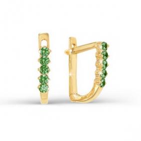 Золотые серьги КЮЗ Del'ta D120227 с фианитом D120227 фото