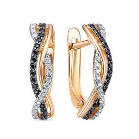 Золотые серьги КЮЗ Del'ta D1202325 с фианитом D1202325 фото