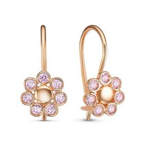 Золотые серьги КЮЗ Del'ta D1202482 с фианитом D1202482 фото