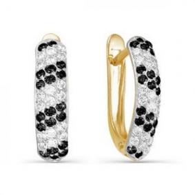 Золотые серьги КЮЗ Del'ta D120309 с фианитом D120309 фото