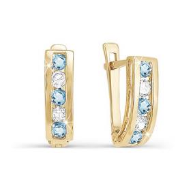 Золотые серьги КЮЗ Del'ta D120312-ф с фианитом D120312-ф фото