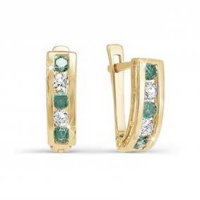 Золотые серьги КЮЗ Del'ta D120314-ф с фианитом D120314-ф фото