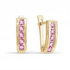 Золотые серьги КЮЗ Del'ta D120317 с фианитом D120317 фото