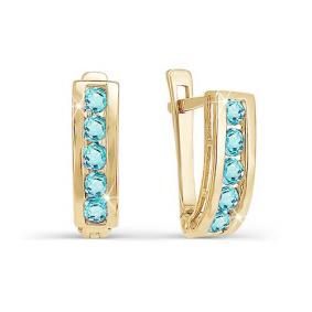 Золотые серьги КЮЗ Del'ta D120318-ф с фианитом D120318-ф фото