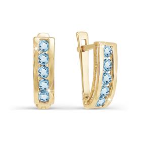 Золотые серьги КЮЗ Del'ta D120318 с фианитом D120318 фото