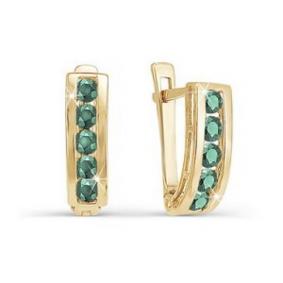 Золотые серьги КЮЗ Del'ta D120319 с фианитом D120319 фото