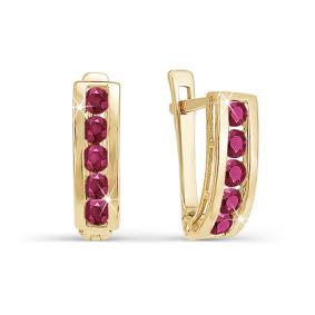 Золотые серьги КЮЗ Del'ta D120320 с фианитом D120320 фото