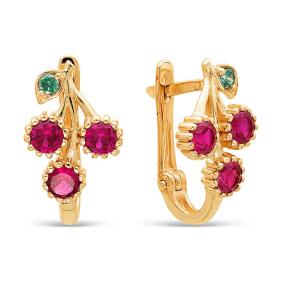 Золотые серьги КЮЗ Del'ta D120323 с фианитом D120323 фото