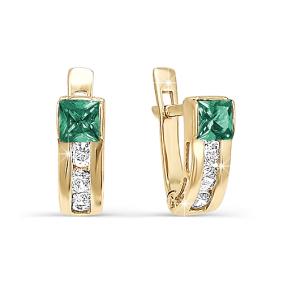 Золотые серьги КЮЗ Del'ta D120334 с фианитом D120334 фото