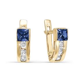 Золотые серьги КЮЗ Del'ta D120335 с фианитом D120335 фото