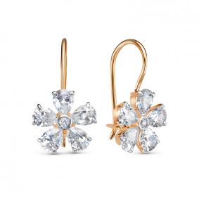 Золотые серьги КЮЗ Del'ta D1203352 с фианитом D1203352 фото