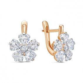 Золотые серьги КЮЗ Del'ta D1203355 с фианитом D1203355 фото