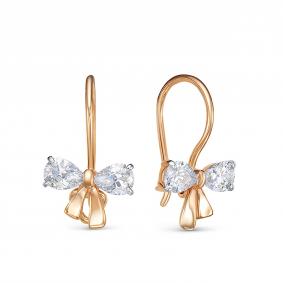 Золотые серьги КЮЗ Del'ta D1203470 с фианитом D1203470 фото