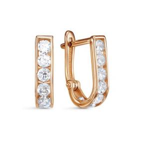 Золотые серьги КЮЗ Del'ta D1203640 с фианитом D1203640 фото