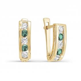 Золотые серьги КЮЗ Del'ta D120370-ф с фианитом D120370-ф фото