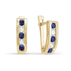 Золотые серьги КЮЗ Del'ta D120372-ф с фианитом D120372-ф фото