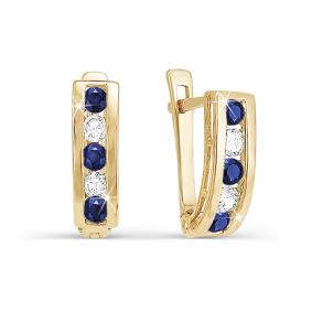 Золотые серьги КЮЗ Del'ta D120372 с фианитом D120372 фото