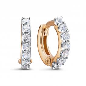 Золотые серьги КЮЗ Del'ta D1203785 с фианитом D1203785 фото