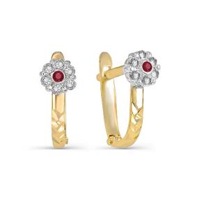 Золотые серьги КЮЗ Del'ta D120382 с фианитом D120382 фото